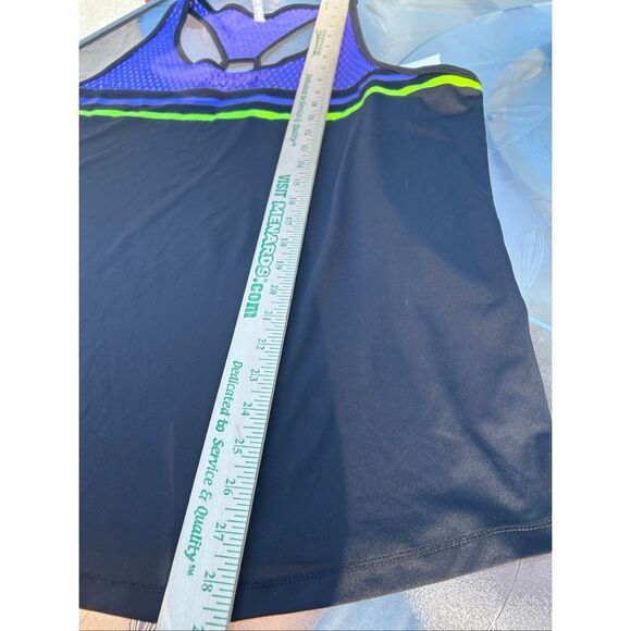 MTA Sport Women's Plus Size 2X Black Athletic Tank Top Purple Mesh Open Back - Picture 8 of 9